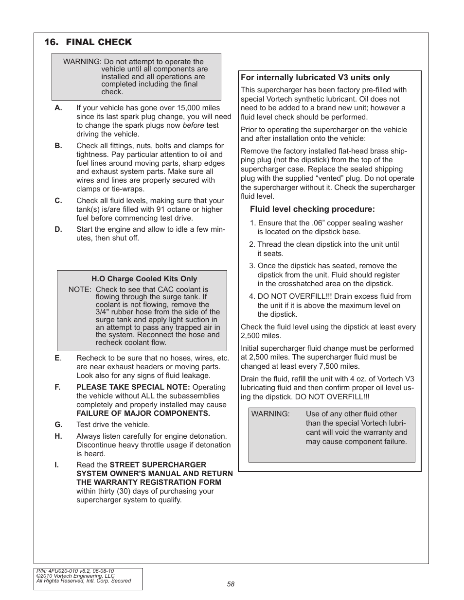 Vortech 2005-2010 Ford 4.6L 3v Mustang GT User Manual | Page 80 / 82