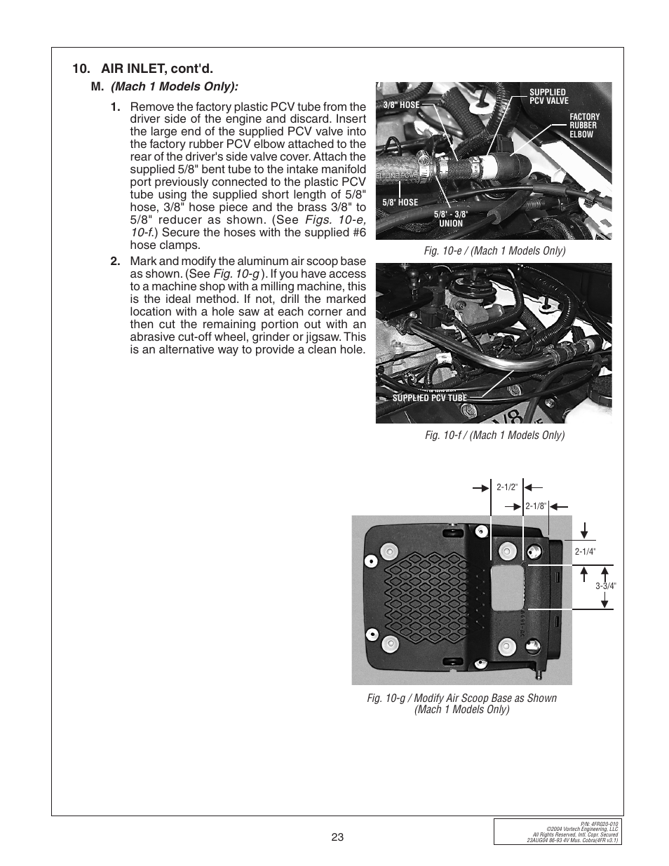 Air inlet, cont'd | Vortech 2003-2004 Mustang Mach 1 User Manual | Page 35 / 42