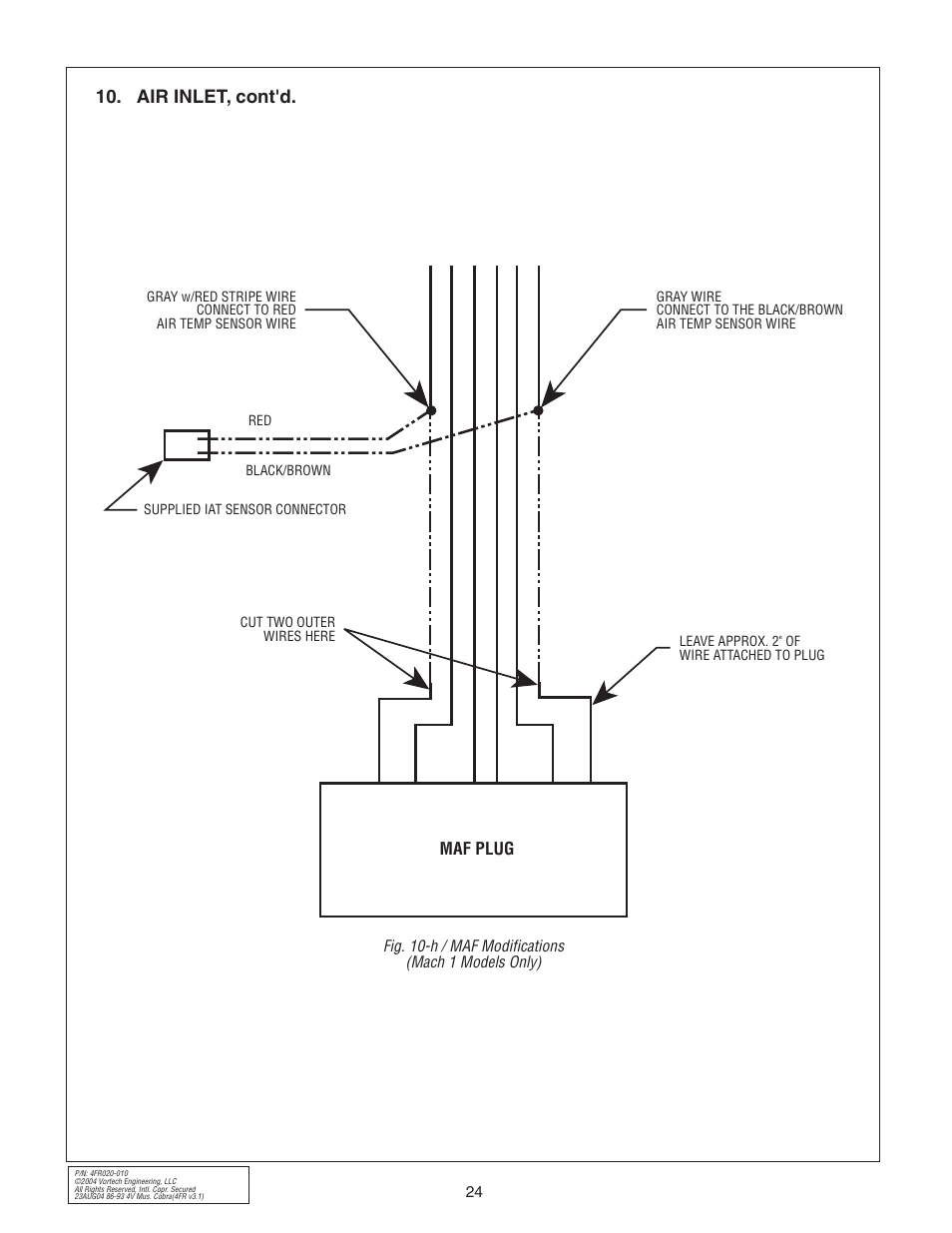 Air inlet, cont'd, Maf plug | Vortech 2003-2004 Mustang Mach 1 User Manual | Page 36 / 42