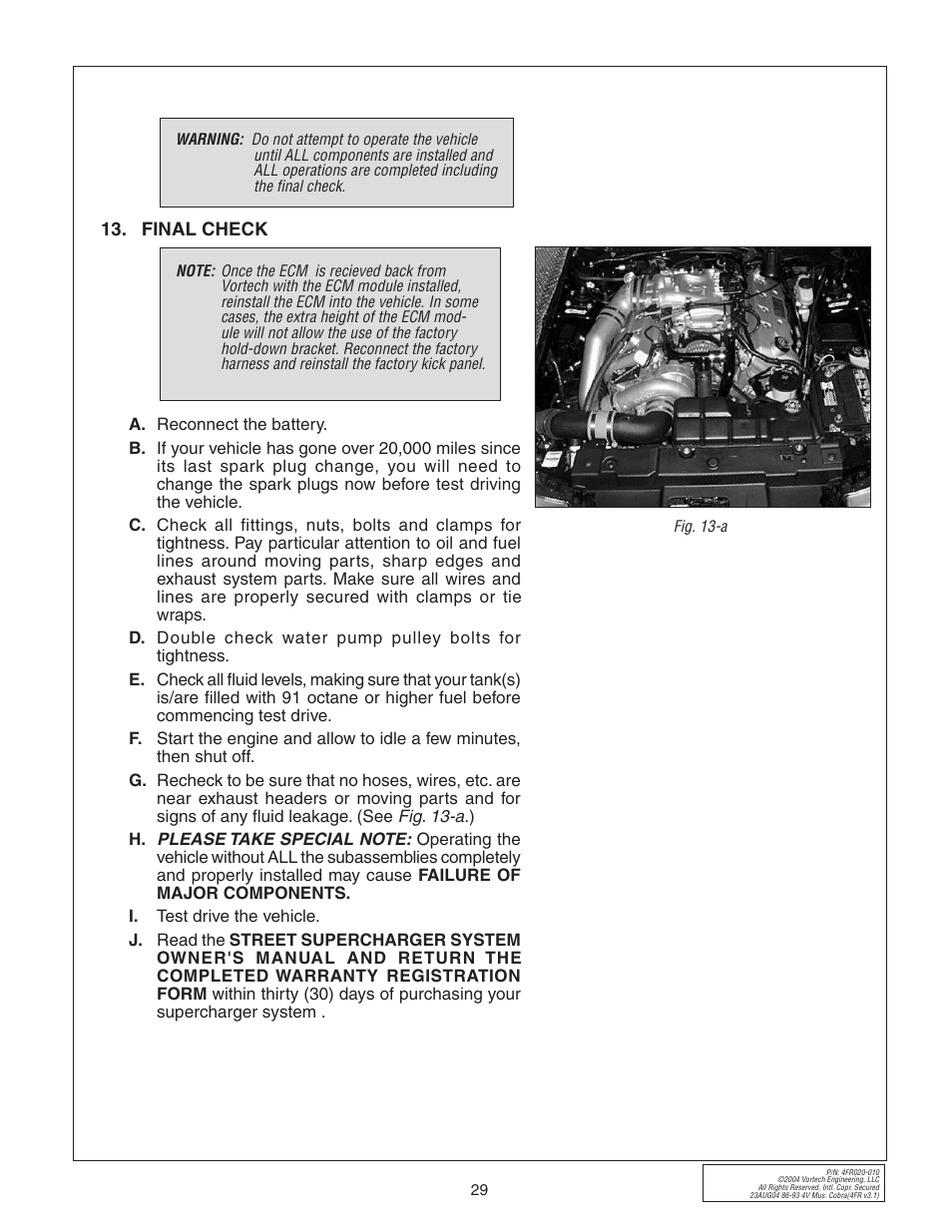 Vortech 2003-2004 Mustang Mach 1 User Manual | Page 41 / 42