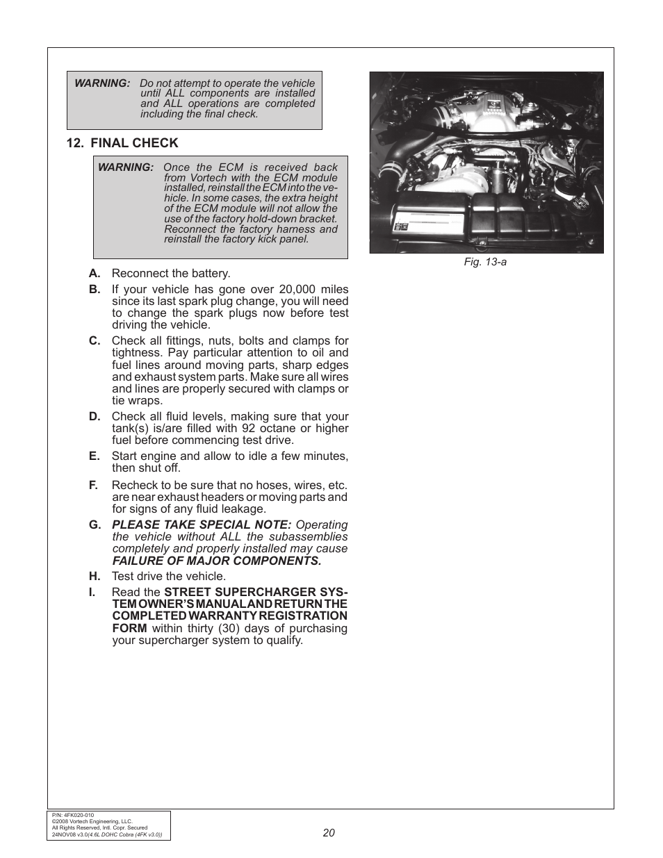 Vortech 1996-1998 Ford 4.6L Mustang Cobra User Manual | Page 30 / 32