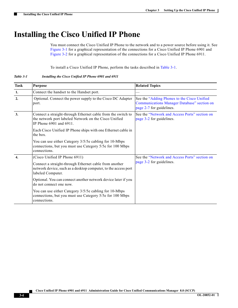 Installing the cisco unified ip phone | Cisco 6901 User Manual | Page 4 / 10