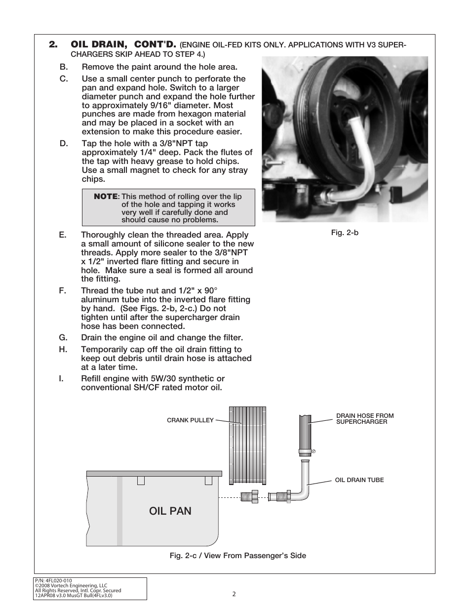 Oil pan | Vortech 1996-2004 Ford 4.6 Mustang GT User Manual | Page 13 / 39
