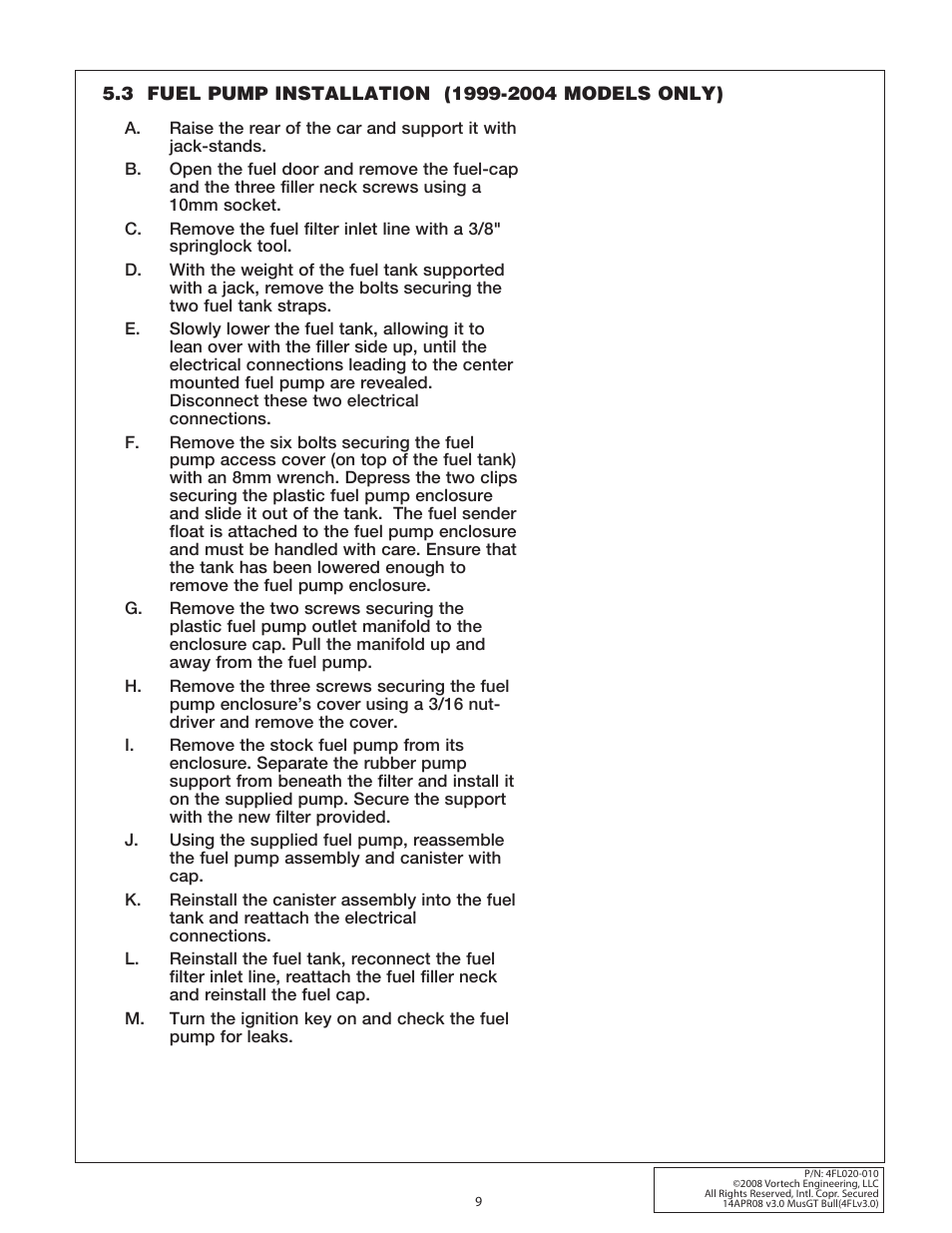 Vortech 1996-2004 Ford 4.6 Mustang GT User Manual | Page 20 / 39