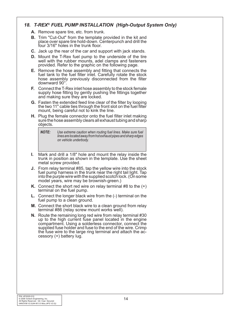 Vortech 1994-1995 Ford 5.0 Mustang User Manual | Page 22 / 24