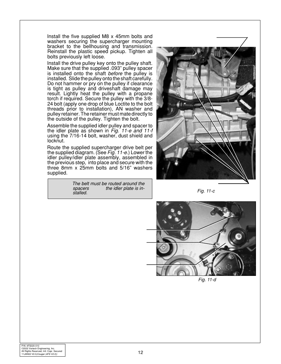 Vortech Ford SVT Contour/Mercury 2.5L V6 Cougar User Manual | Page 20 / 30
