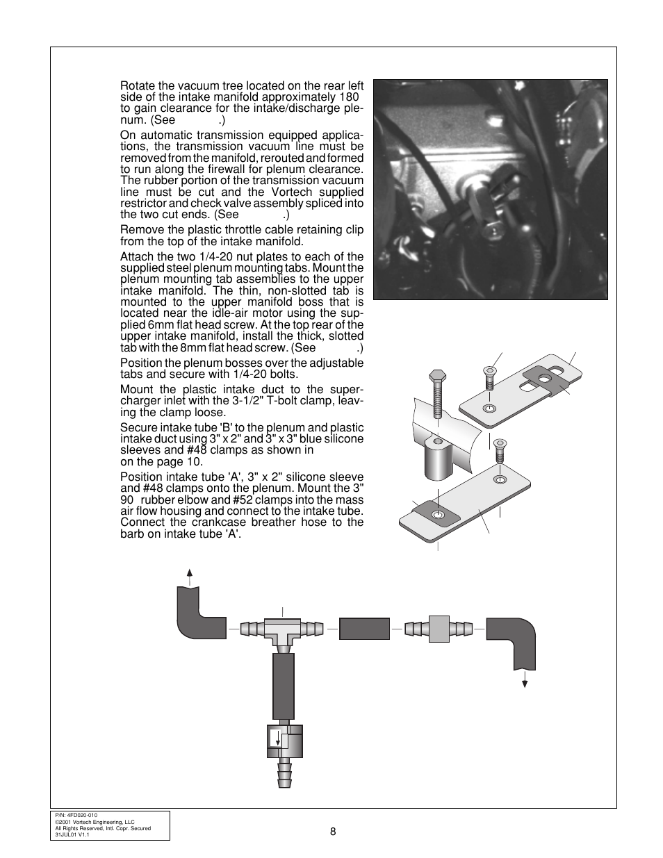 Air inlet duct | Vortech 1991-1994 Ford 4.0L Ranger/Explorer User Manual | Page 14 / 18