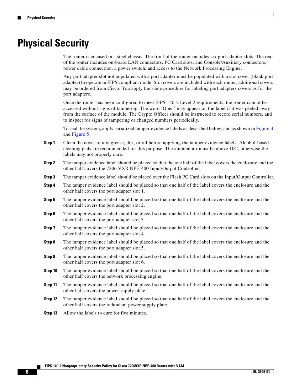 Physical security | Cisco 7206VXR NPE-400 User Manual | Page 8 / 22