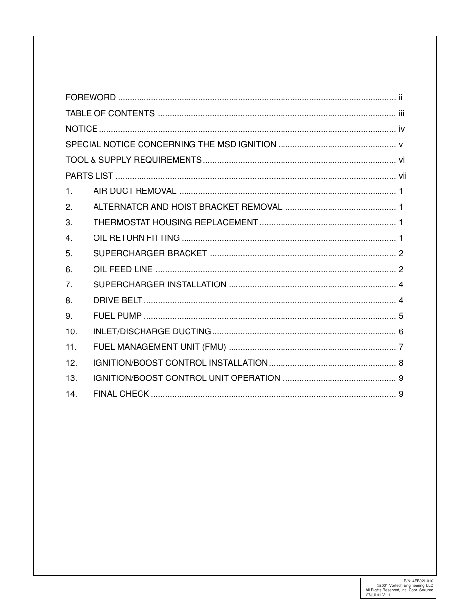 Vortech 1987-1997 Ford 7.5L Truck/SUV User Manual | Page 3 / 18