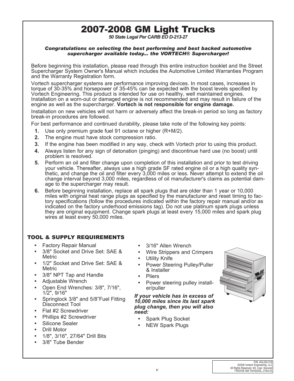 Vortech GM 5.3L/6.2L Light Truck/SUV - 2007-2008 User Manual | Page 5 / 40