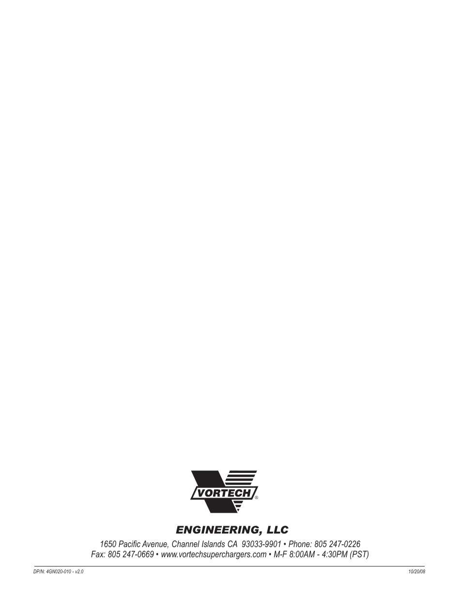 Engineering, llc | Vortech H3 I-5 Hummer - 2006-2008 User Manual | Page 32 / 32