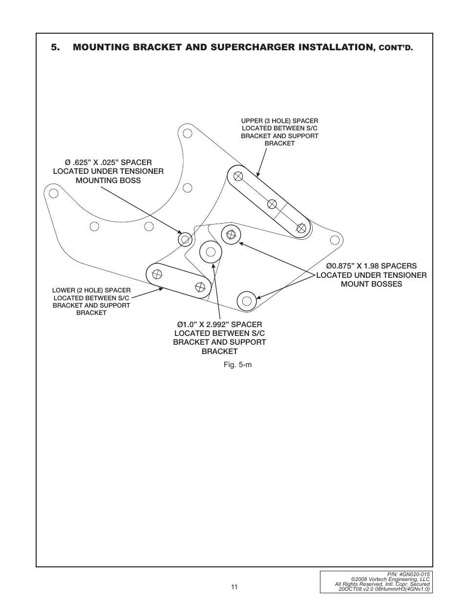 Mounting bracket and supercharger installation | Vortech Alpha H3 Hummer - 2008 User Manual | Page 17 / 30