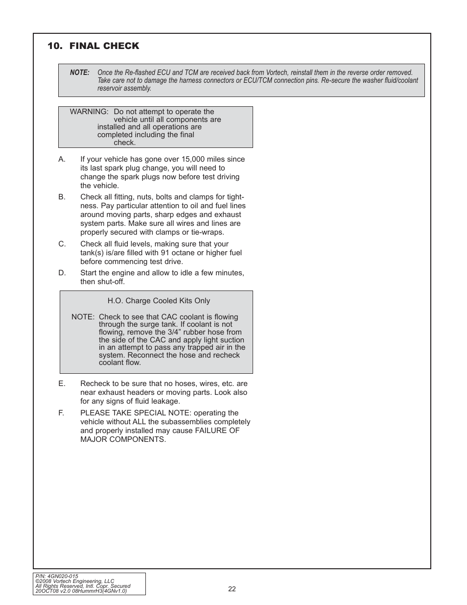 Vortech Alpha H3 Hummer - 2008 User Manual | Page 28 / 30