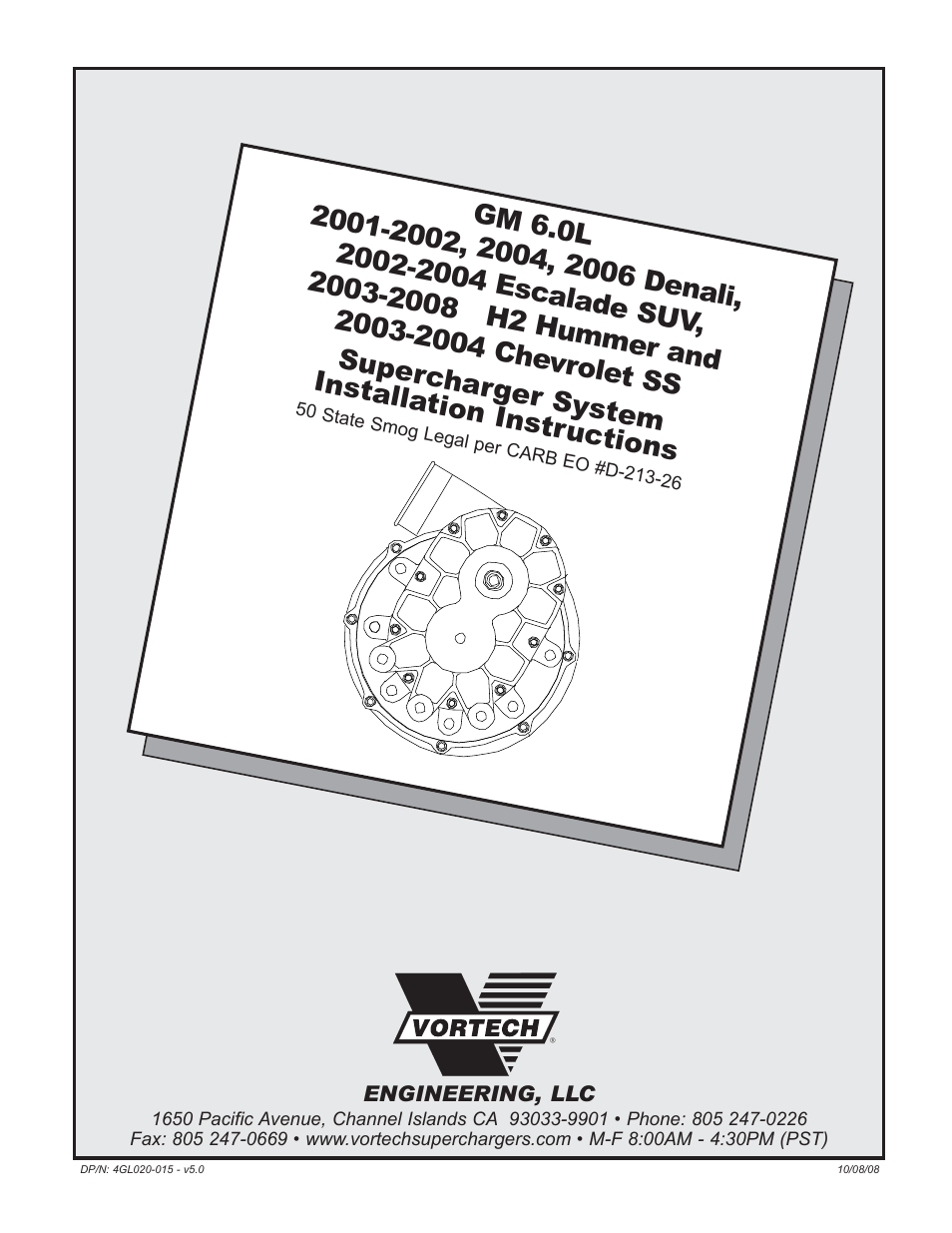 Vortech 2003-2004 Chevrolet SS User Manual | 58 pages