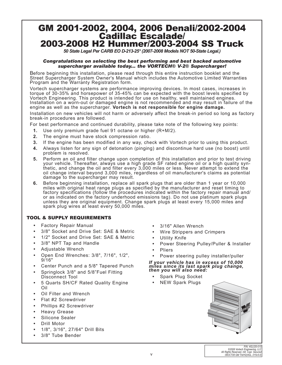 Vortech 2003-2004 Chevrolet SS User Manual | Page 5 / 58