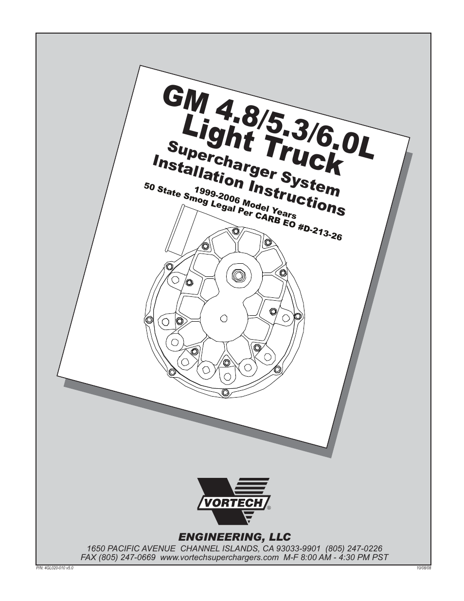 Vortech 1999-2006 4.8L/5.3L/6.0L Light Truck/SUV User Manual | 32 pages
