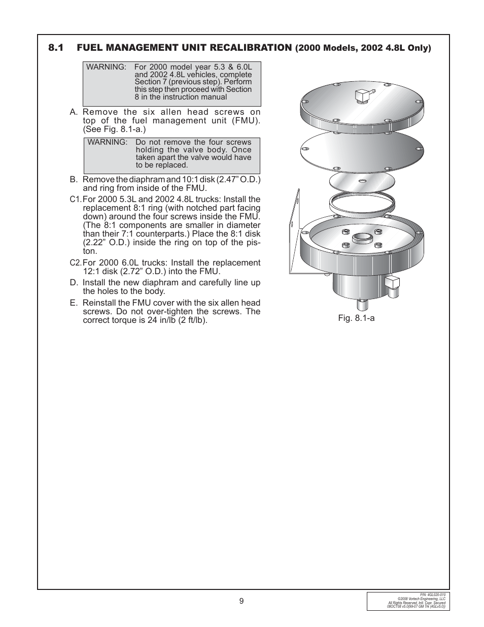 Vortech 1999-2006 4.8L/5.3L/6.0L Light Truck/SUV User Manual | Page 19 / 32