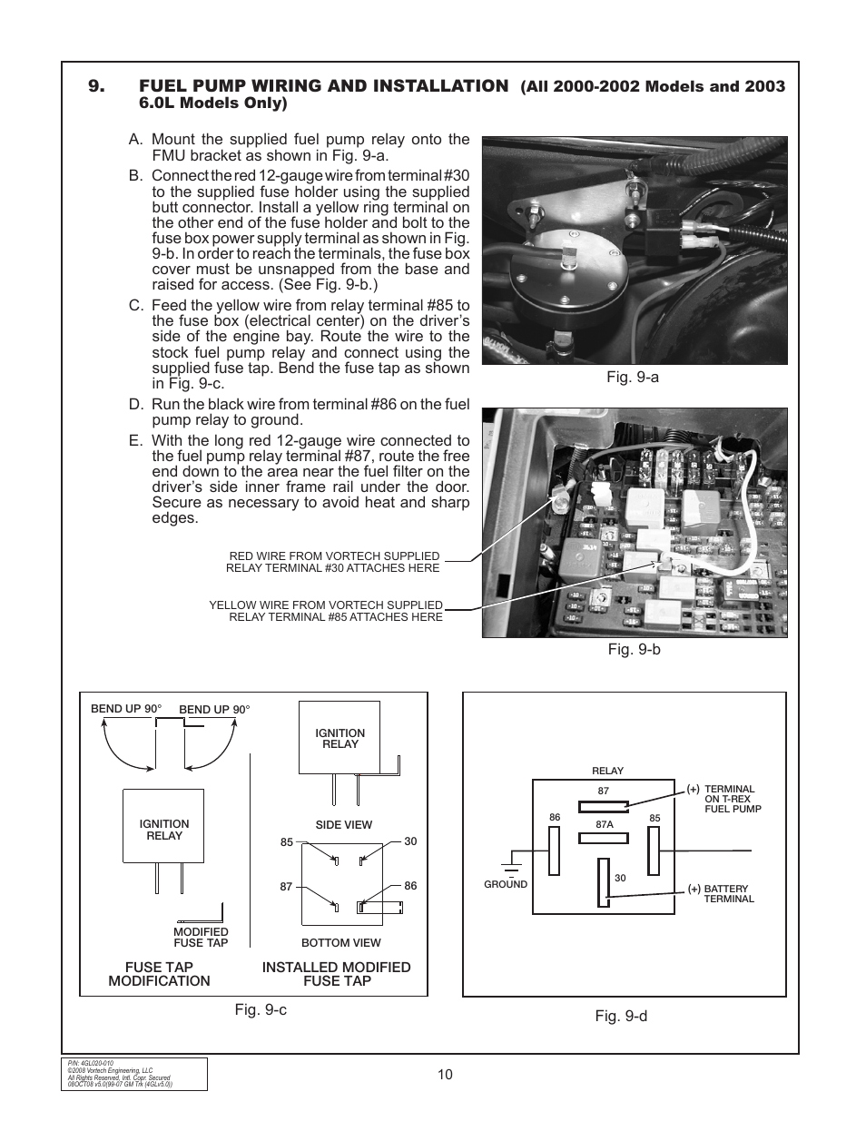 Fuel pump wiring and installation | Vortech 1999-2006 4.8L/5.3L/6.0L Light Truck/SUV User Manual | Page 20 / 32