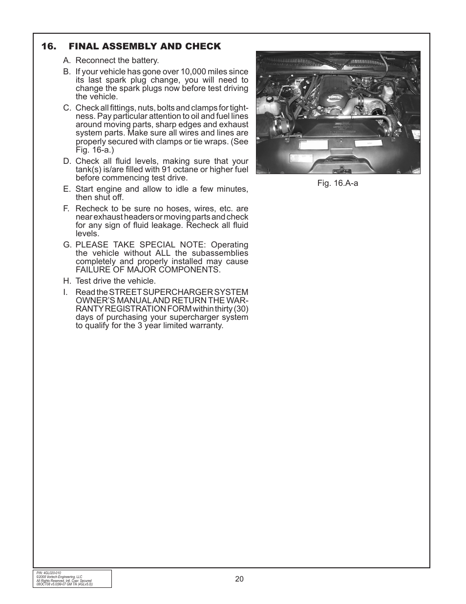 Vortech 1999-2006 4.8L/5.3L/6.0L Light Truck/SUV User Manual | Page 30 / 32