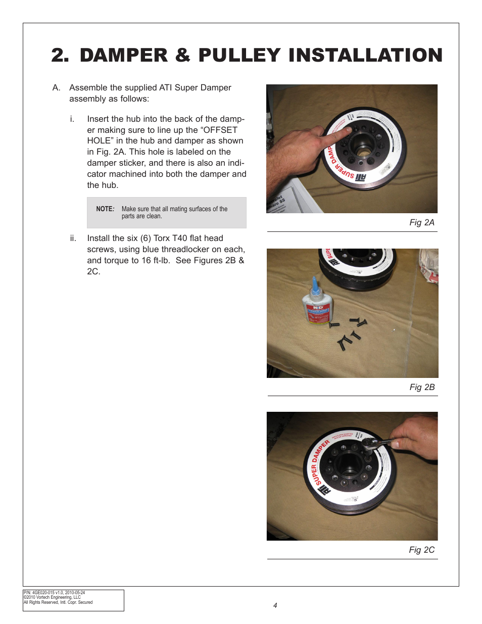 Damper & pulley installation | Vortech Universal GM LSX Tuner Kits User Manual | Page 14 / 42