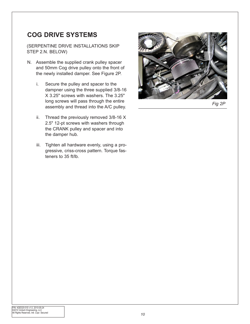 Cog drive systems | Vortech Universal GM LSX Tuner Kits User Manual | Page 20 / 42