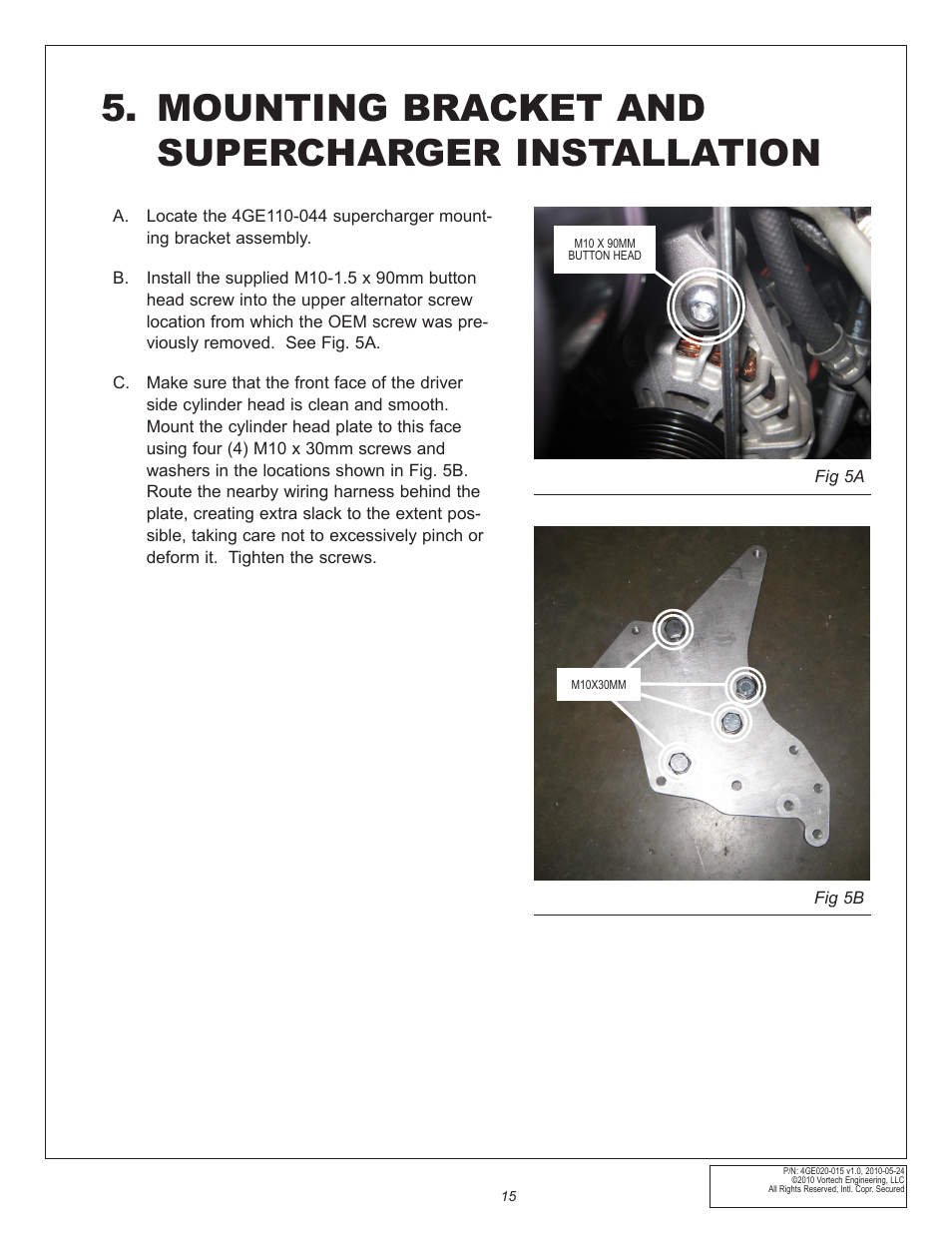 Mounting bracket and supercharger installation | Vortech Universal GM LSX Tuner Kits User Manual | Page 25 / 42