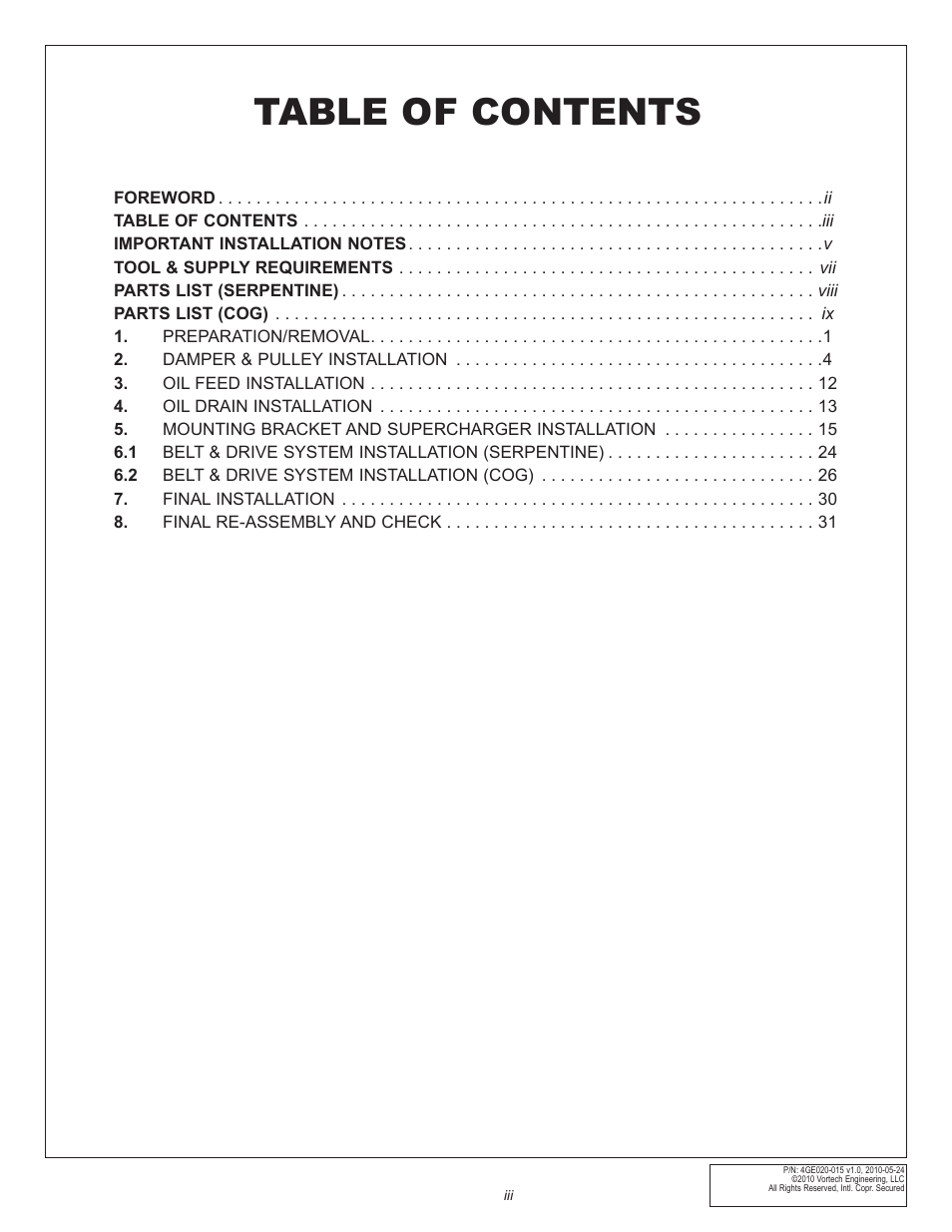 Vortech Universal GM LSX Tuner Kits User Manual | Page 3 / 42