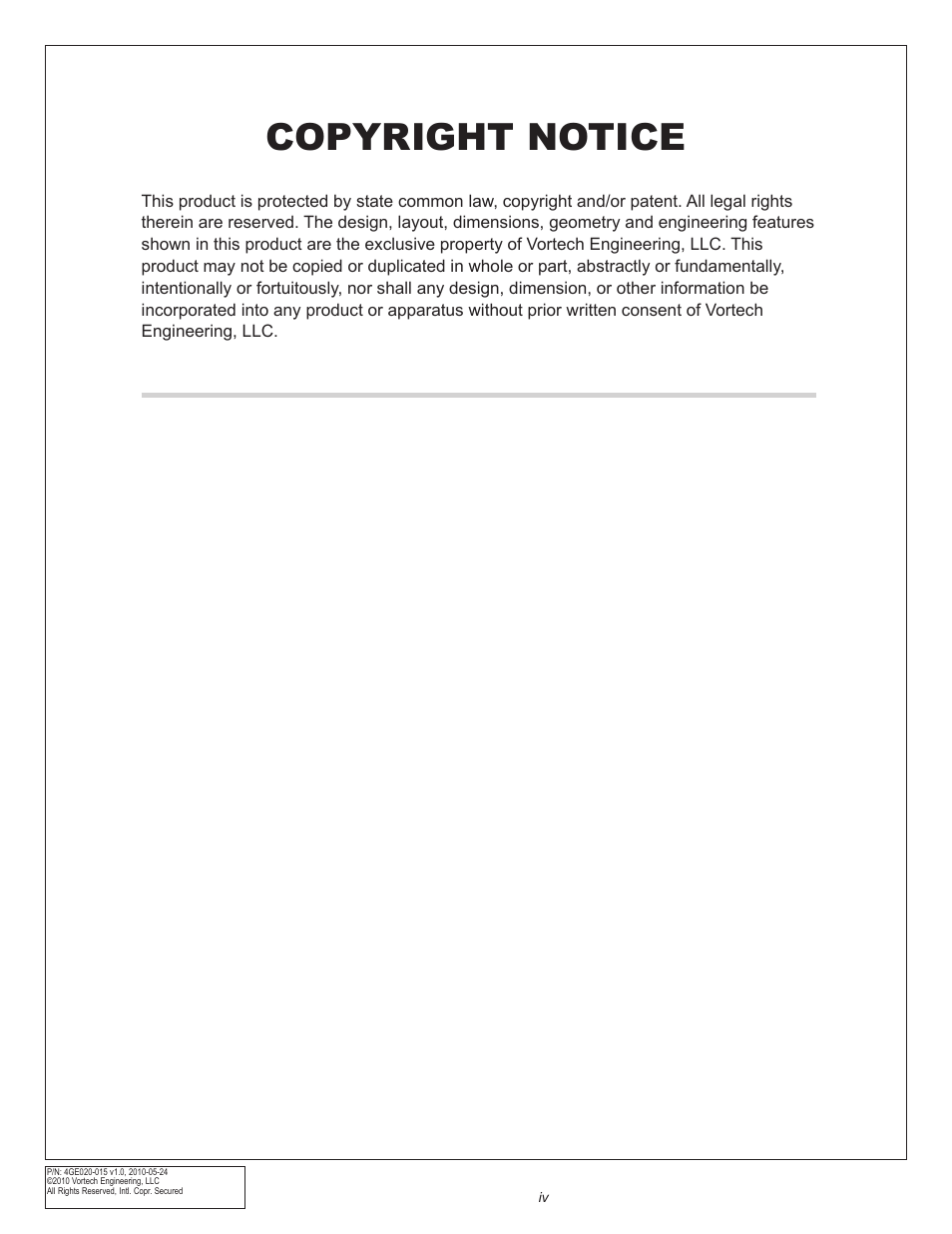 Copyright notice | Vortech Universal GM LSX Tuner Kits User Manual | Page 4 / 42