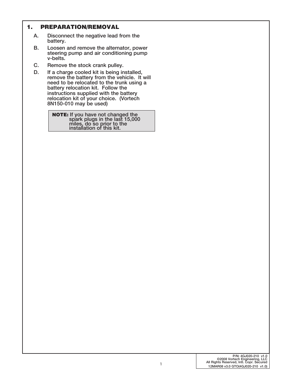 Vortech 1964-1967 Pontiac GTO Carbureted User Manual | Page 9 / 27