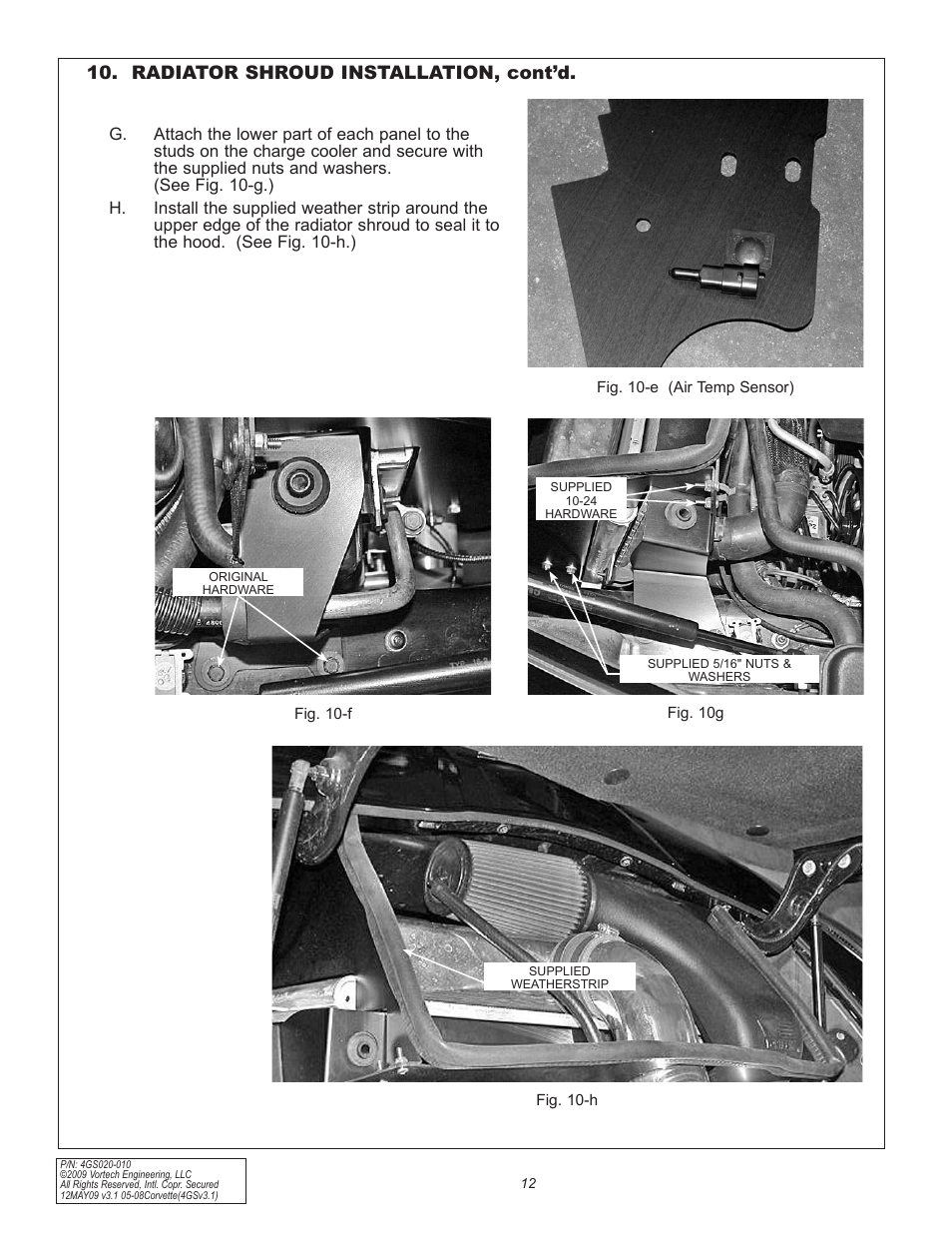 Radiator shroud installation, cont’d | Vortech 2005-2008 C6 Corvette User Manual | Page 21 / 27