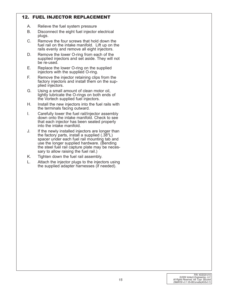 Vortech 2005-2008 C6 Corvette User Manual | Page 24 / 27