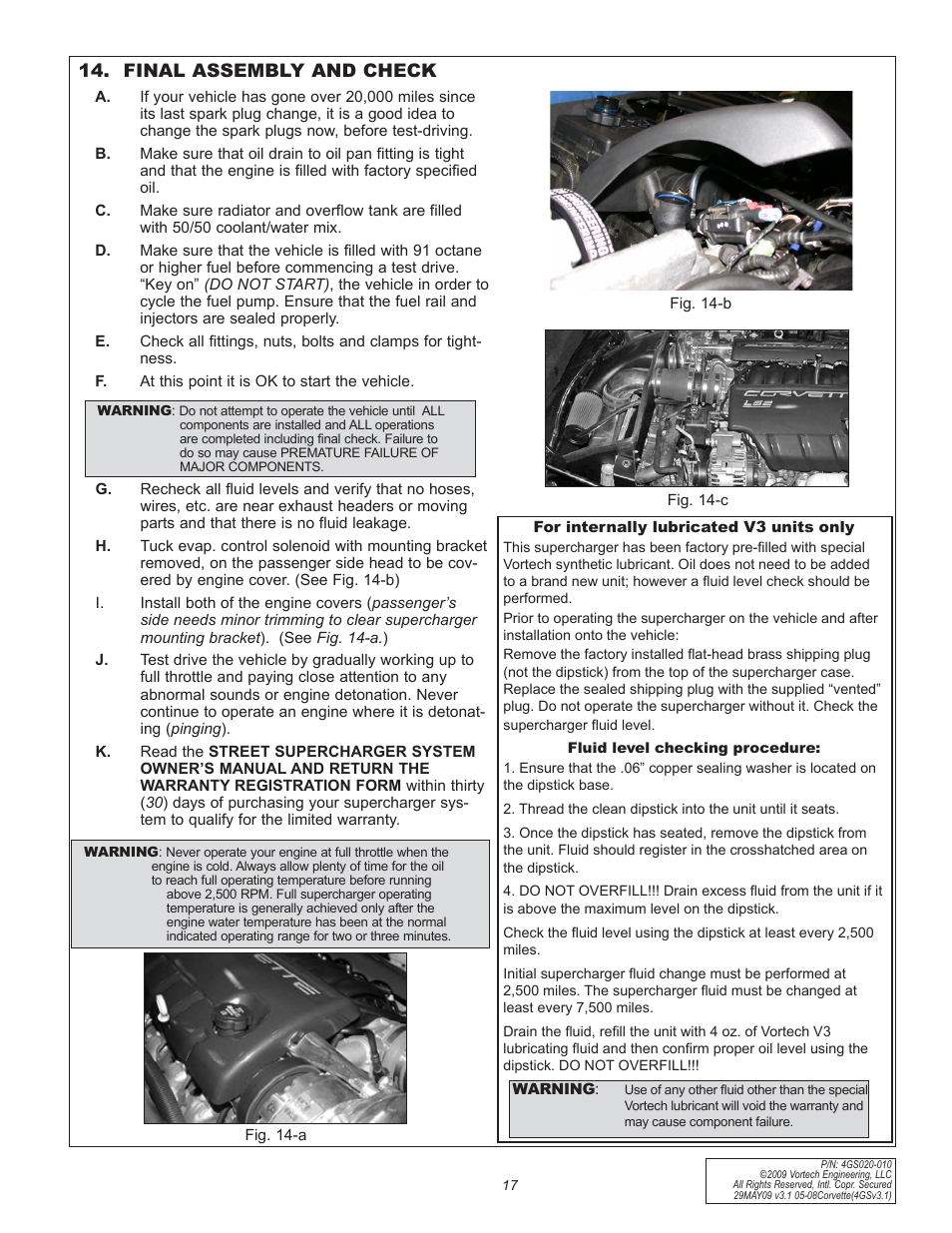 Final assembly and check | Vortech 2005-2008 C6 Corvette User Manual | Page 26 / 27