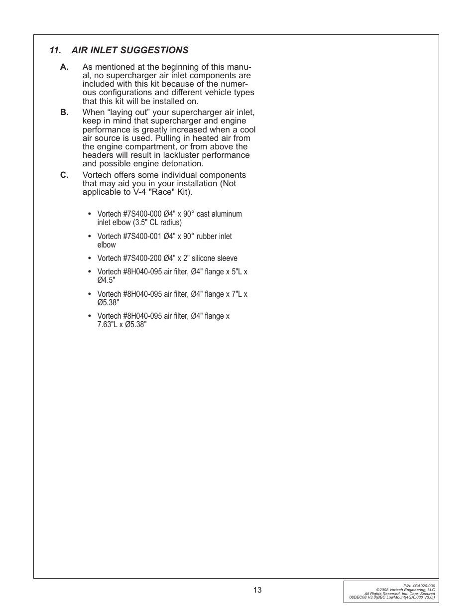 Vortech Universal Big Block Carbureted System User Manual | Page 21 / 24