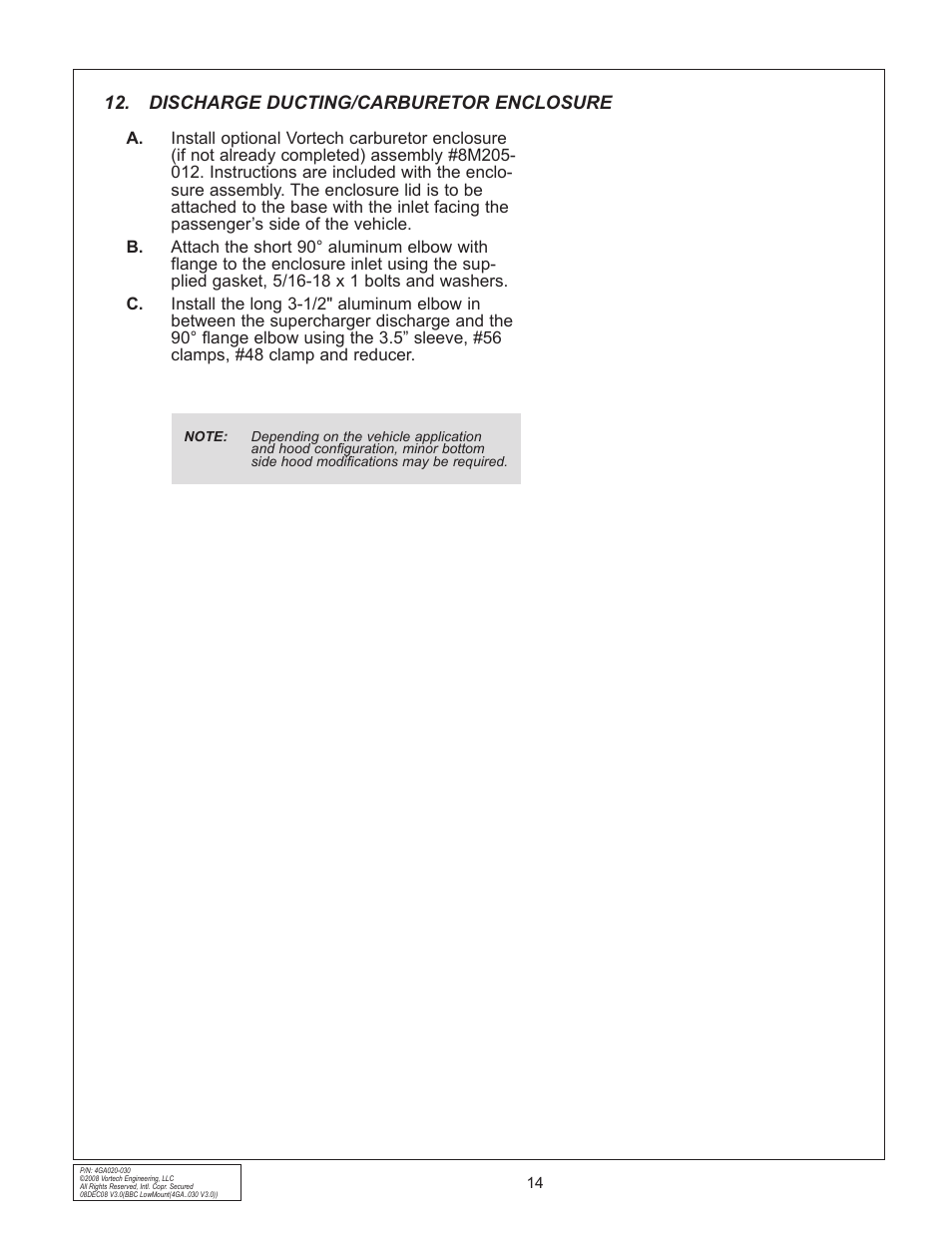 Vortech Universal Big Block Carbureted System User Manual | Page 22 / 24