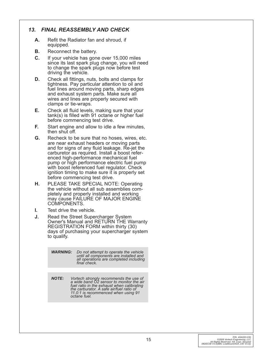 Vortech Universal Big Block Carbureted System User Manual | Page 23 / 24