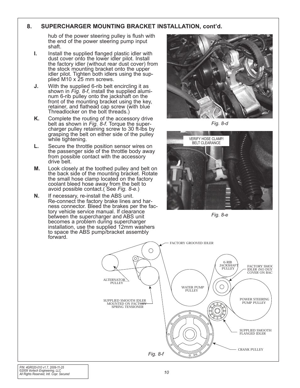 Supercharger mounting bracket installation, cont’d | Vortech 1997-2004 C5 Corvette User Manual | Page 22 / 40