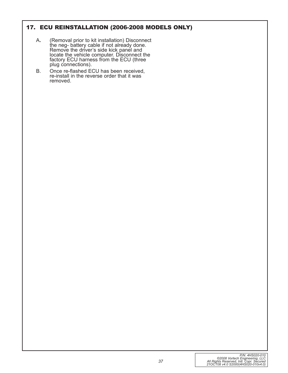 Vortech 2000-2008 Honda S2000 User Manual | Page 49 / 52