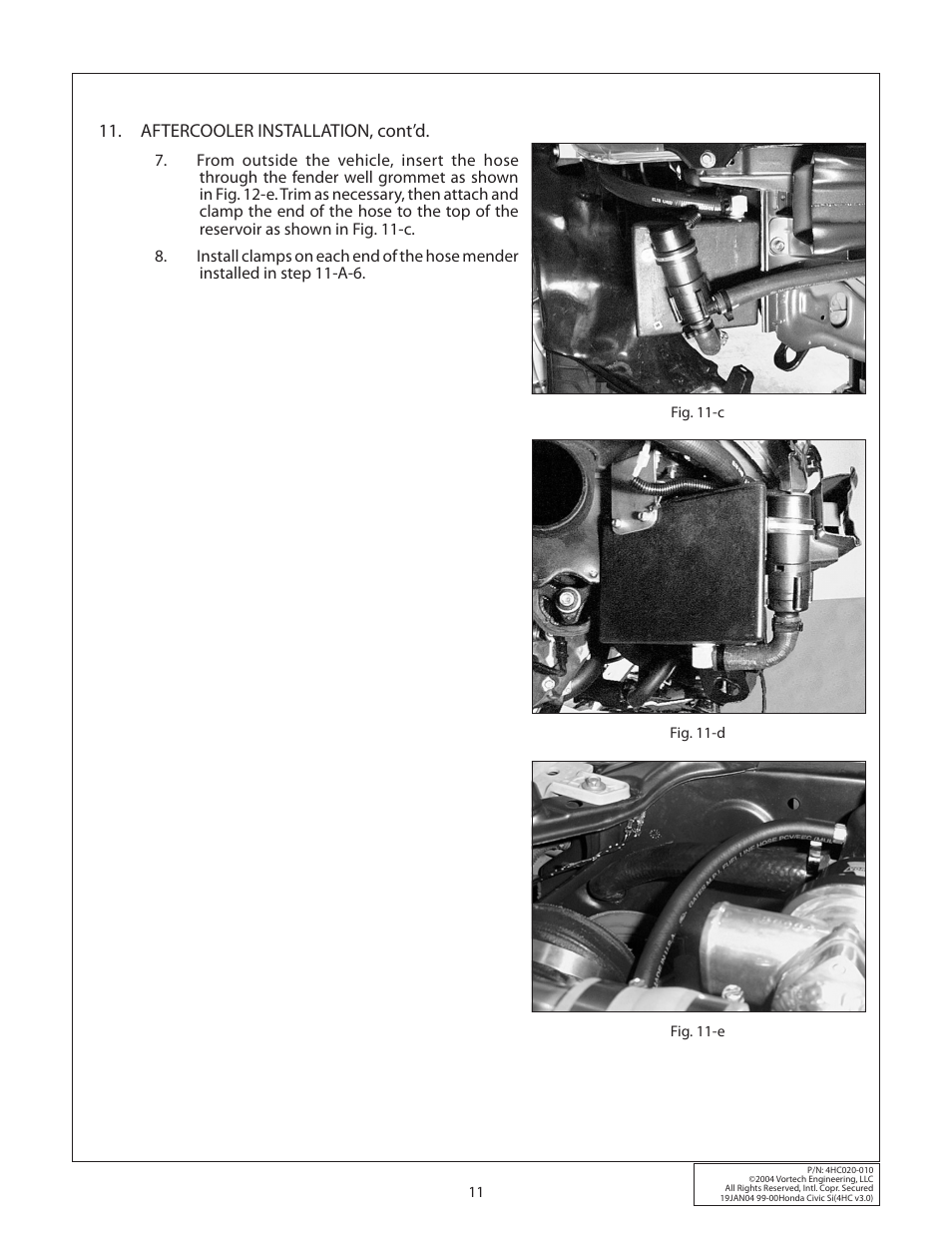 Aftercooler installation, cont’d | Vortech 1999-2000 Honda Civic Si User Manual | Page 19 / 28