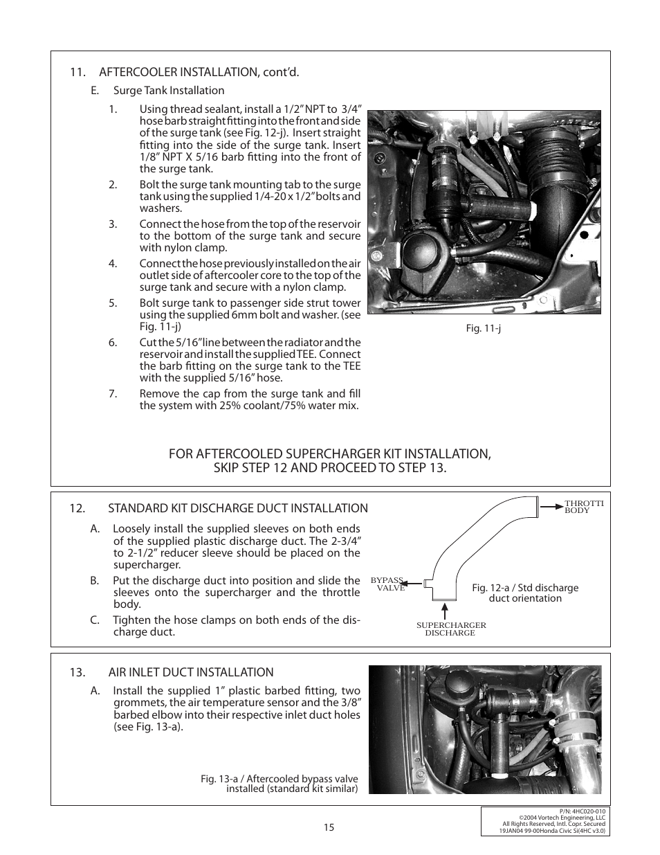 Vortech 1999-2000 Honda Civic Si User Manual | Page 23 / 28