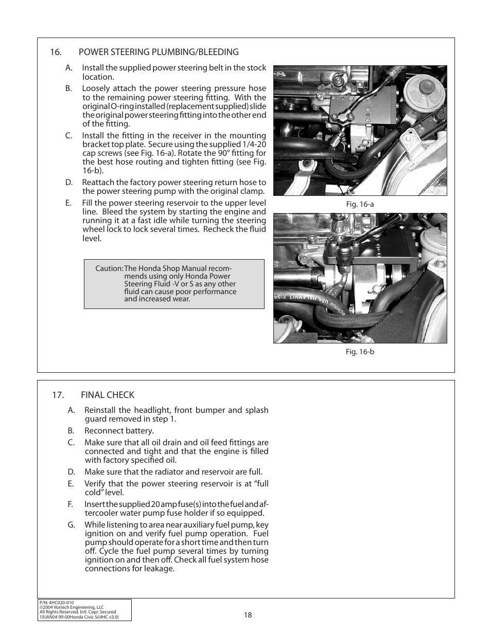 Vortech 1999-2000 Honda Civic Si User Manual | Page 26 / 28