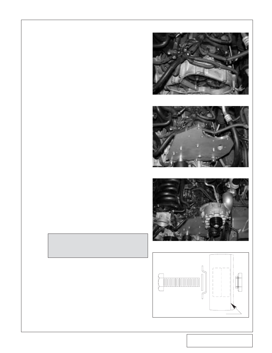 Mounting bracket/supercha, Mounting bracket/supercharger installation | Vortech 2006 Titan User Manual | Page 9 / 20
