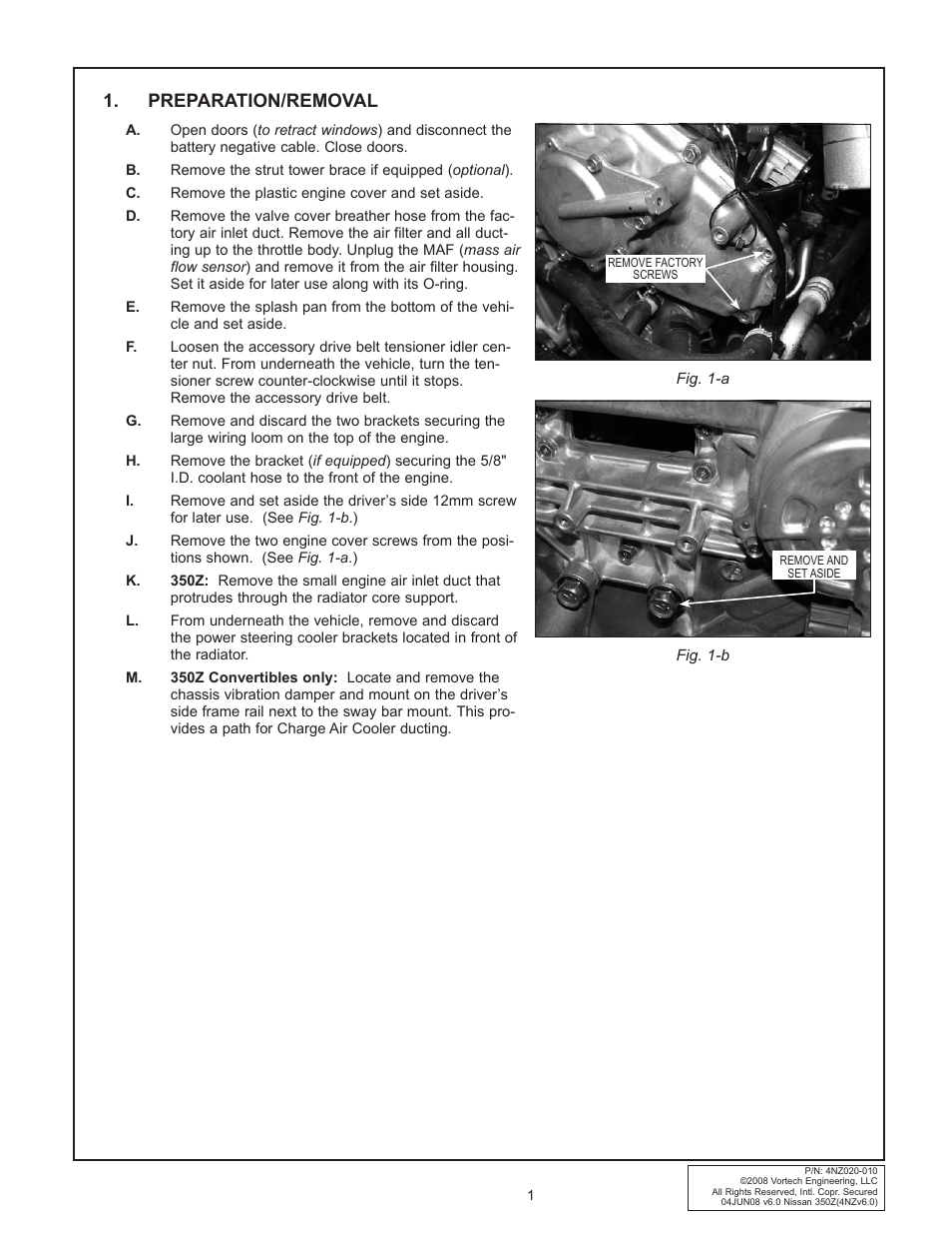 Preparation/removal | Vortech 2003-2006 G35 User Manual | Page 19 / 38