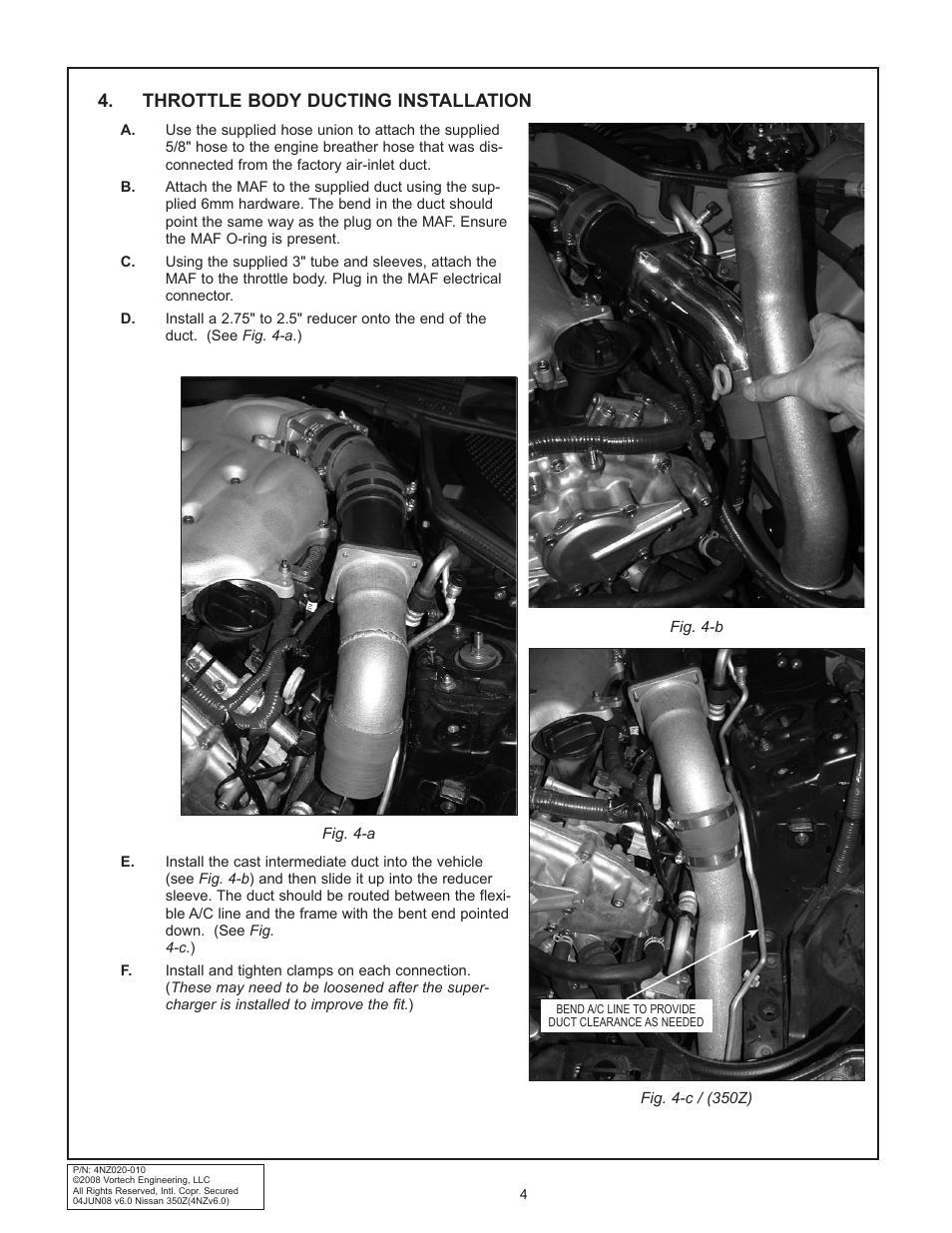 Throttle body ducting installation | Vortech 2003-2006 G35 User Manual | Page 22 / 38