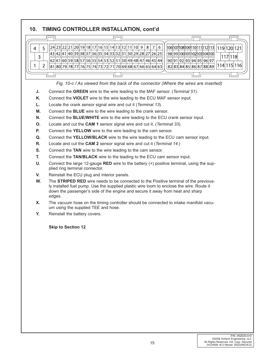 Timing controller installation, cont’d | Vortech 2003-2006 G35 User Manual | Page 33 / 38