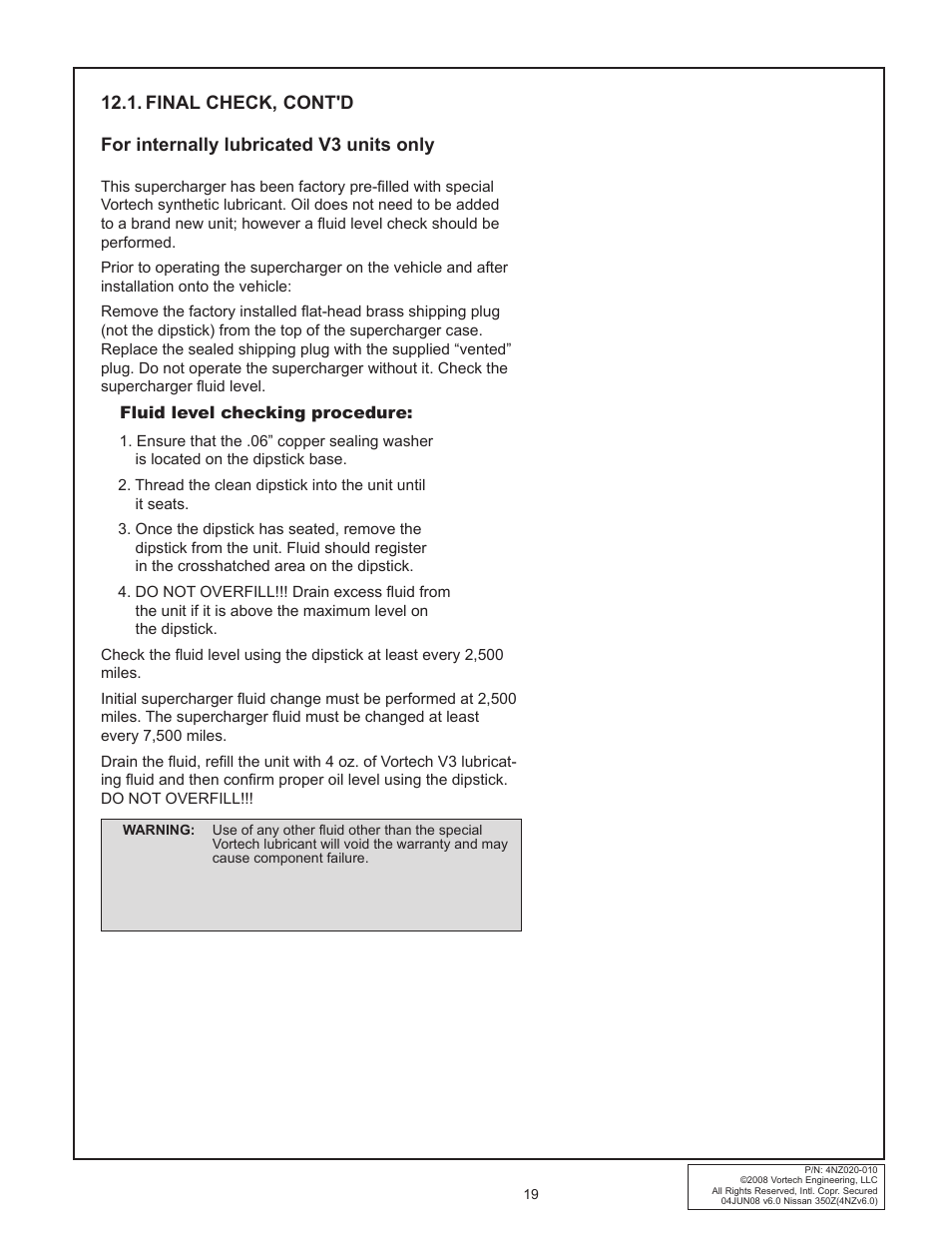Vortech 2003-2006 G35 User Manual | Page 37 / 38
