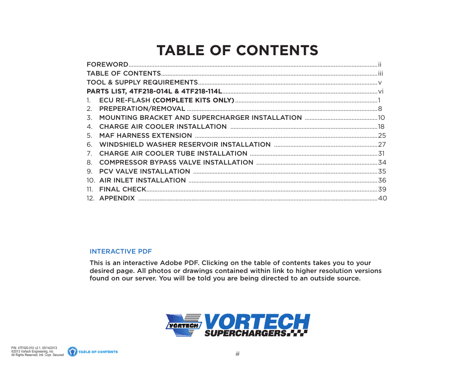 Vortech 2013 Scion FR-S and Subaru BRZ User Manual | Page 3 / 49