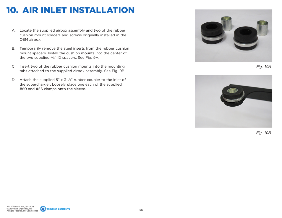 Air inlet installation | Vortech 2013 Scion FR-S and Subaru BRZ User Manual | Page 43 / 49