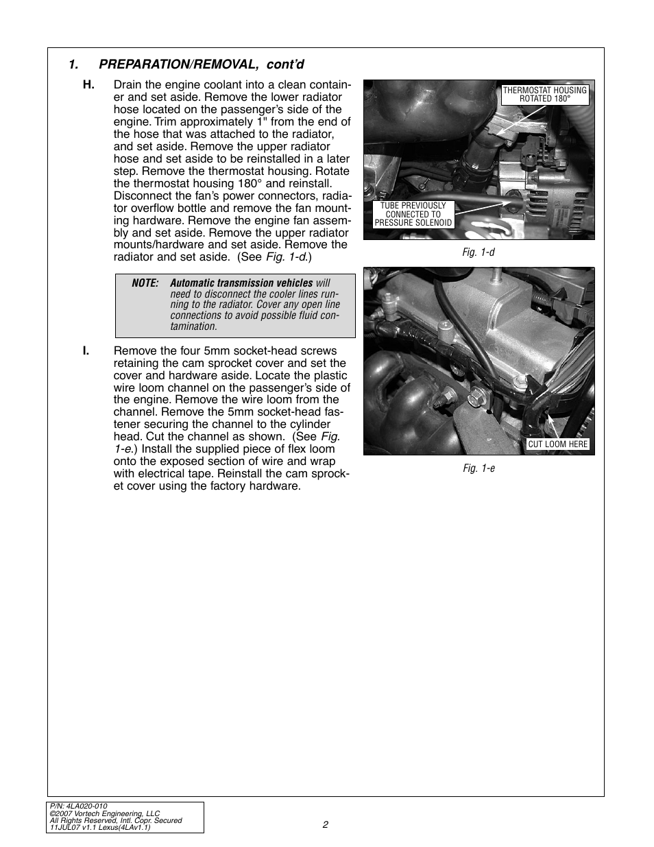 Vortech 2003-2005 Lexus 3.0L IS300 User Manual | Page 10 / 38
