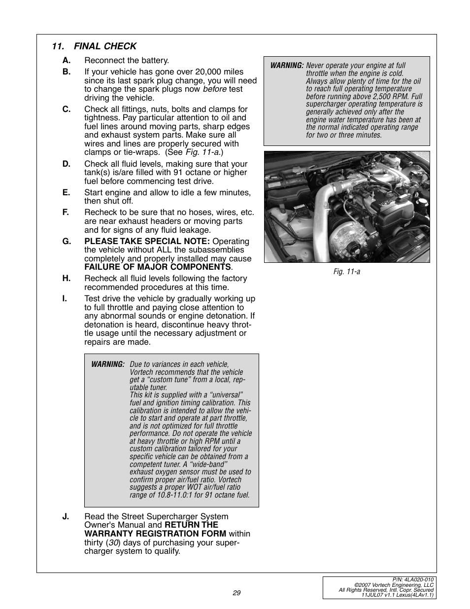 Vortech 2003-2005 Lexus 3.0L IS300 User Manual | Page 37 / 38