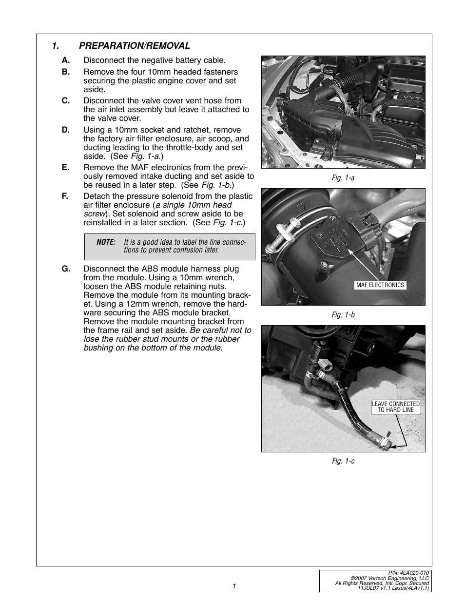 Vortech 2003-2005 Lexus 3.0L IS300 User Manual | Page 9 / 38